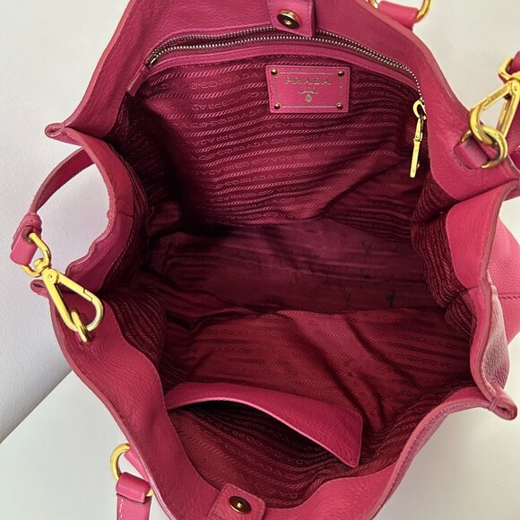 Authentic Prada Large Leather Tote Bag with Strap - Picture 13 of 14